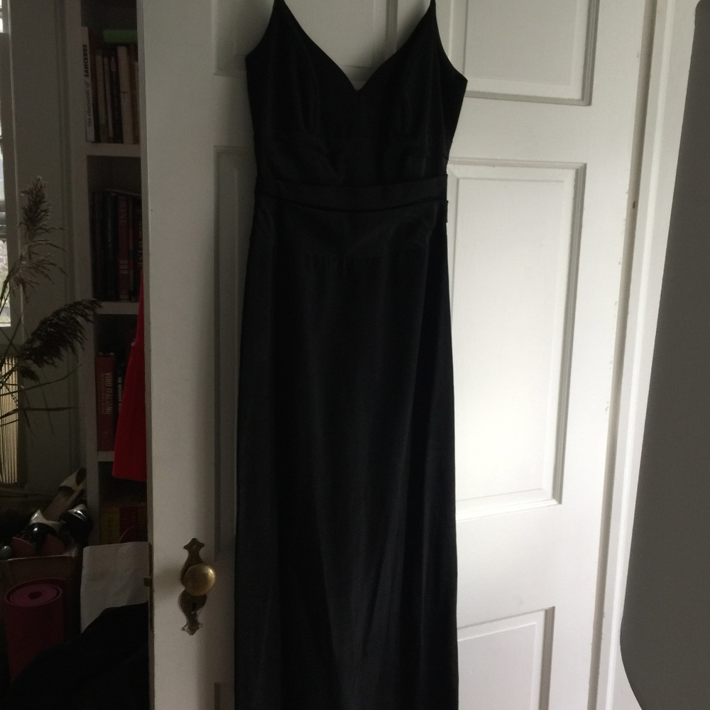 Black Nicole Miller grosgrain full length dress